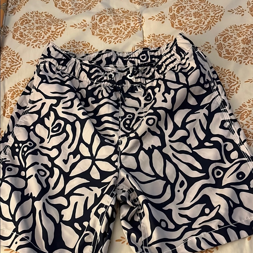 GAP Kids Navy and White Swim Trunks